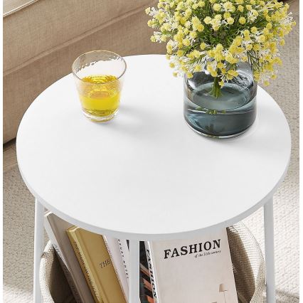 Приставной столик NOIRA белый/светло-коричневый