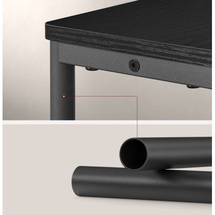 Приставной столик ROD с встроенной розеткой и USB-портами, черный