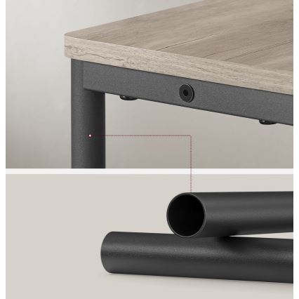 Приставной столик ROD с встроенной розеткой и USB-портами, коричневый/чёрный