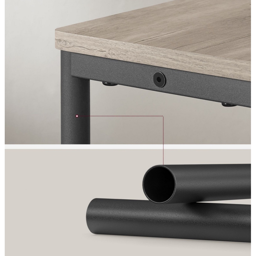 Приставной столик ROD с встроенной розеткой и USB-портами, коричневый/чёрный