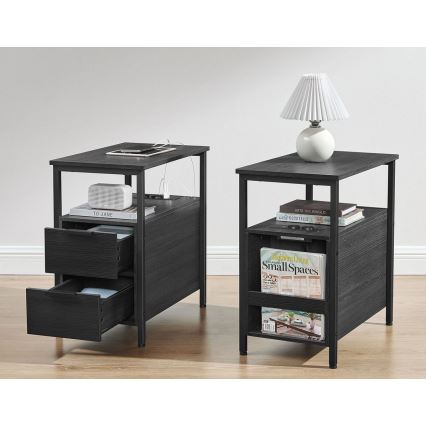 Приставной столик с встроенными розетками и USB-портами ROD черный