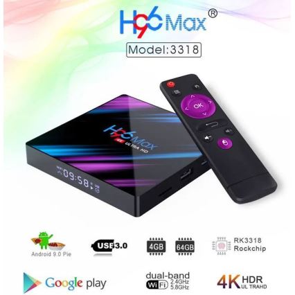 Приставка Android TV box SMART 4GB RAM 4K Wi-Fi + дистанційне керування