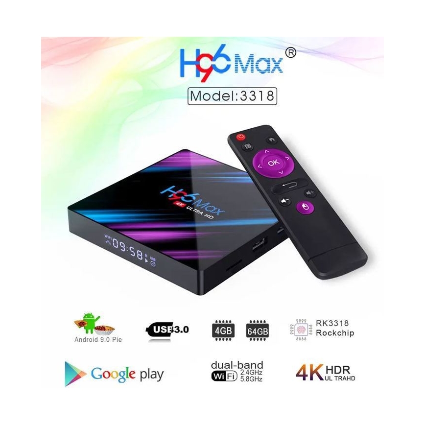 Приставка Android TV box SMART 4GB RAM 4K Wi-Fi + дистанційне керування