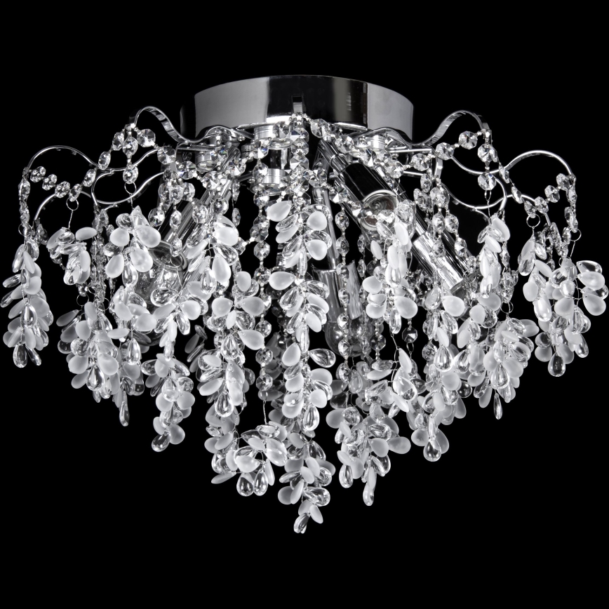 Пристельова LED люстра 4xE27/60W/230V + 4xLED/3W діаметр 40 см глянцевий хром