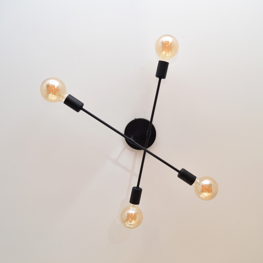 Пристельова LED люстра CAMBRIDGE 4xE27/8W/230V чорний