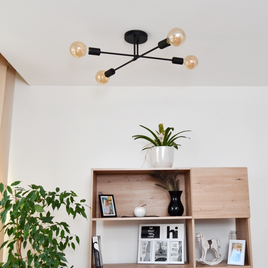 Пристельова LED люстра CAMBRIDGE 4xE27/8W/230V чорний