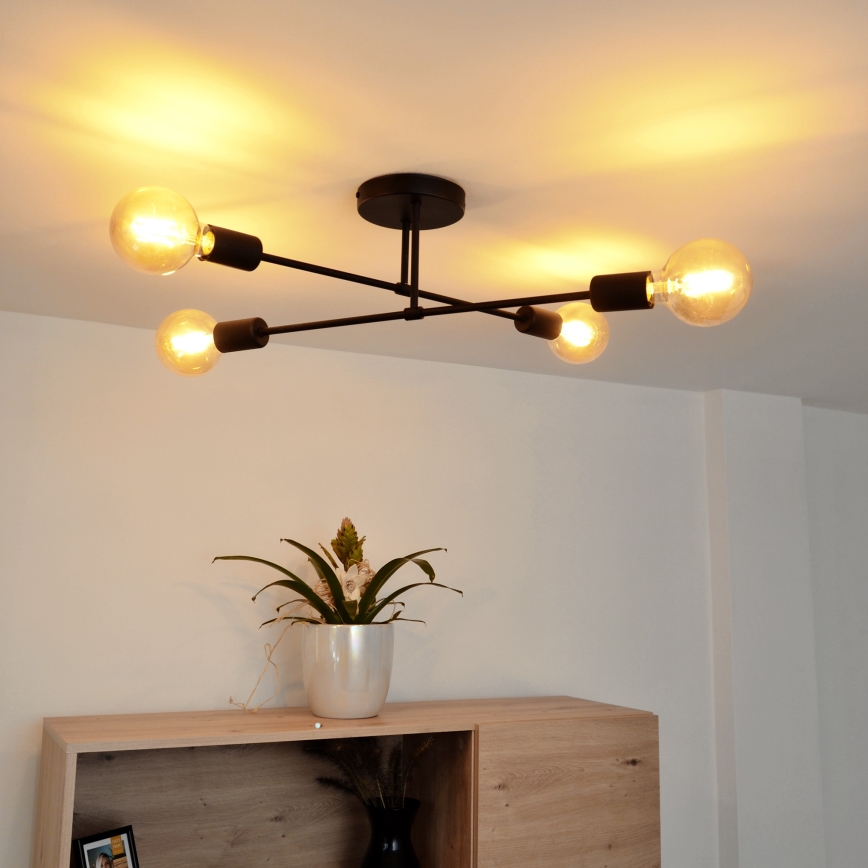 Пристельова LED люстра CAMBRIDGE 4xE27/8W/230V чорний