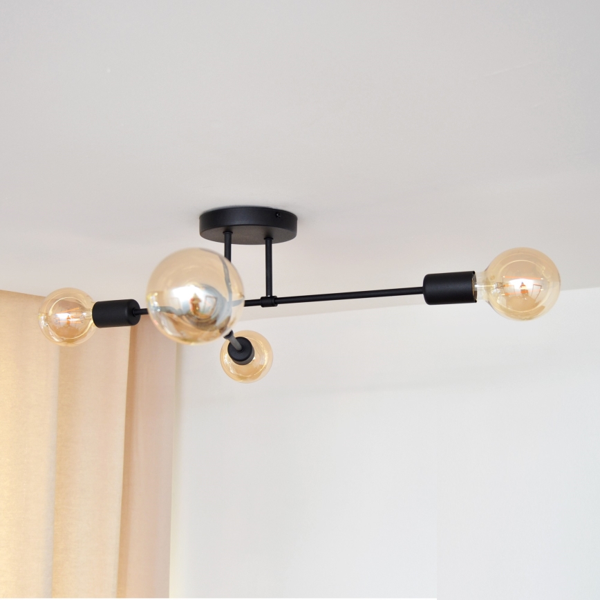 Пристельова LED люстра CAMBRIDGE 4xE27/8W/230V чорний