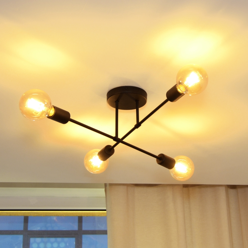 Пристельова LED люстра CAMBRIDGE 4xE27/8W/230V чорний