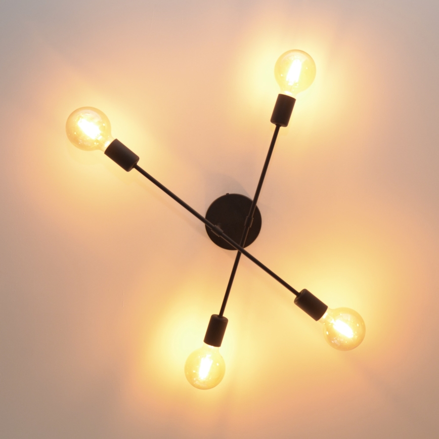 Пристельова LED люстра CAMBRIDGE 4xE27/8W/230V чорний