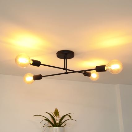 Пристельова LED люстра CAMBRIDGE 4xE27/8W/230V чорний