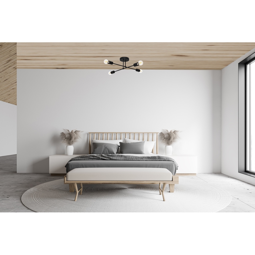 Пристельова LED люстра CAMBRIDGE 4xE27/8W/230V чорний