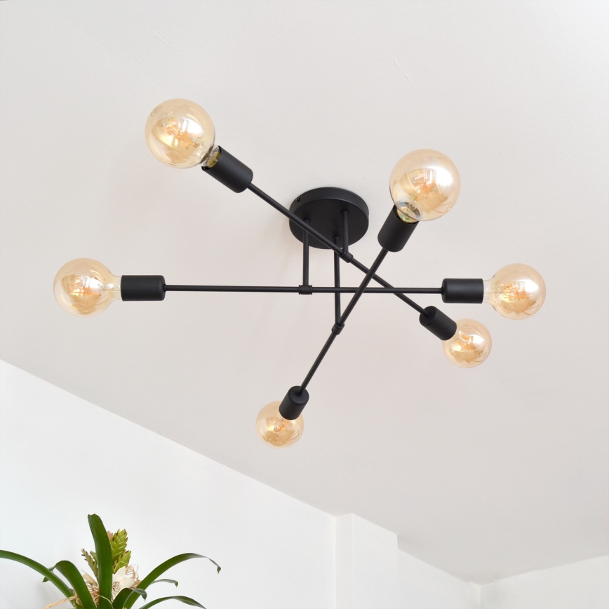 Пристельова LED люстра CAMBRIDGE 6xE27/8W/230V чорний