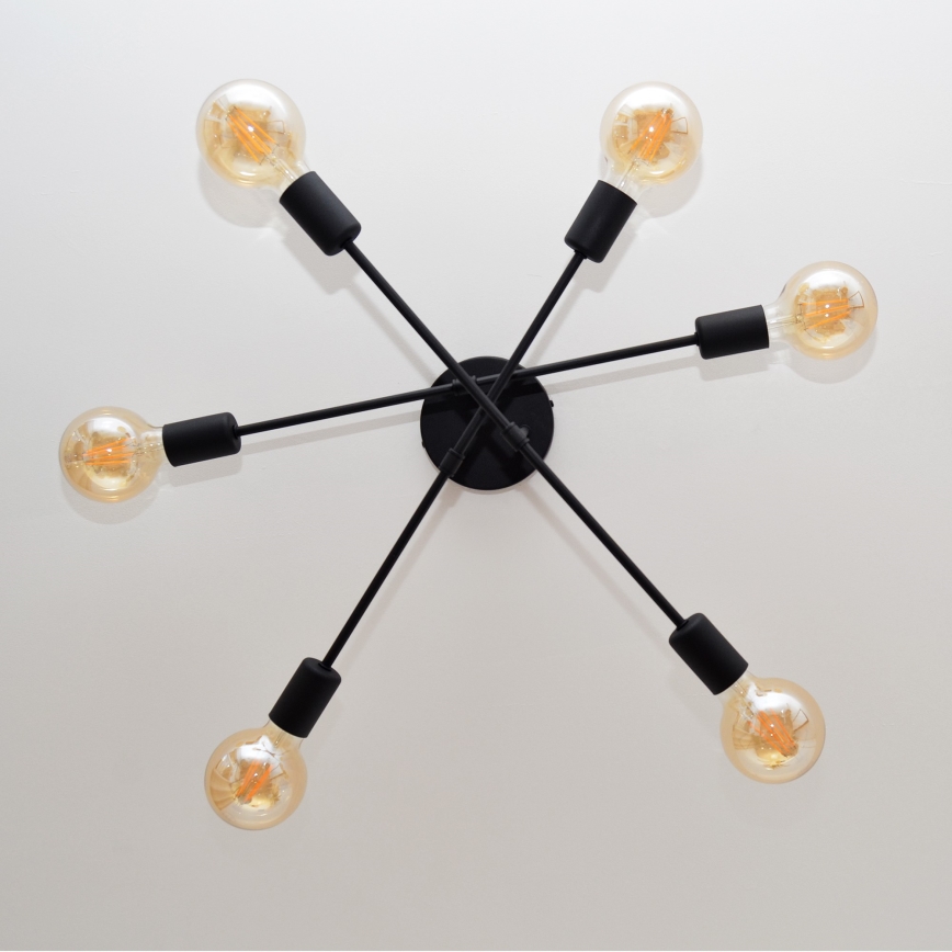 Пристельова LED люстра CAMBRIDGE 6xE27/8W/230V чорний