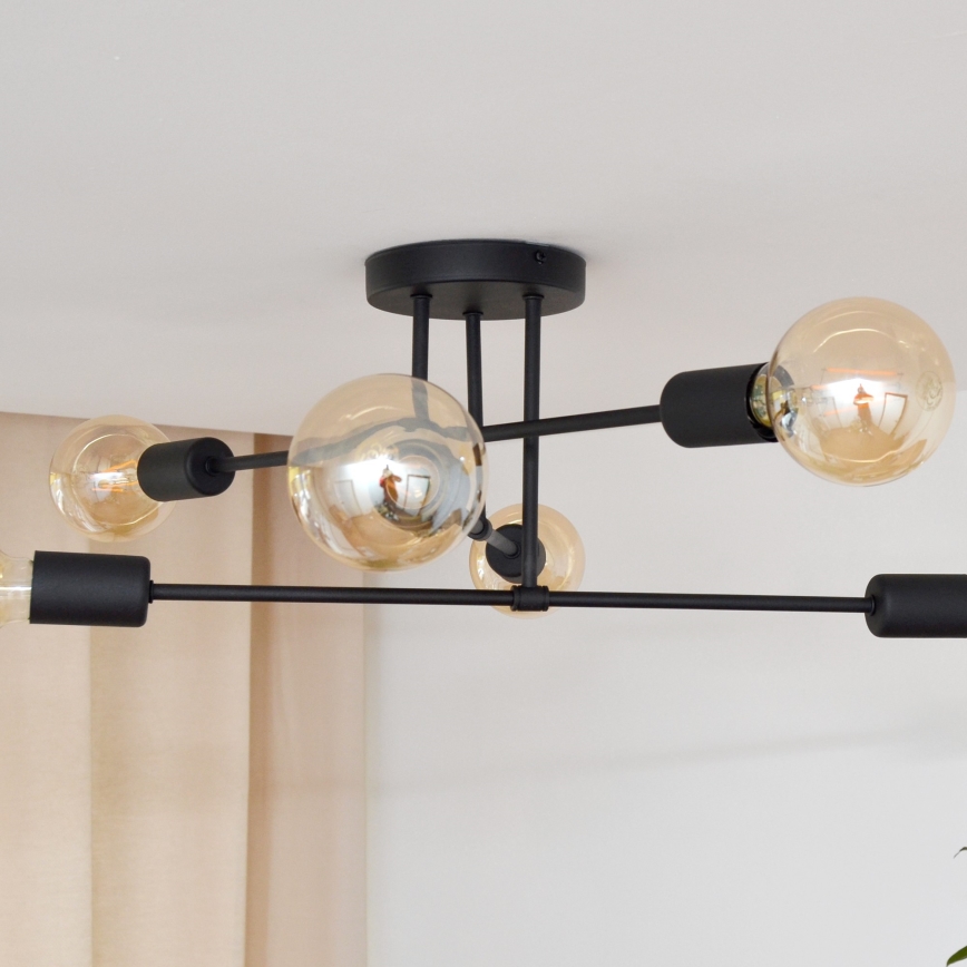 Пристельова LED люстра CAMBRIDGE 6xE27/8W/230V чорний