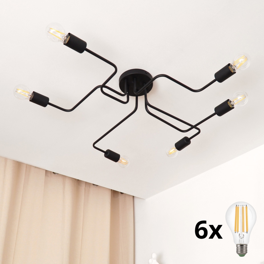 Пристельова LED люстра TUBE 6xE27/15W/230V