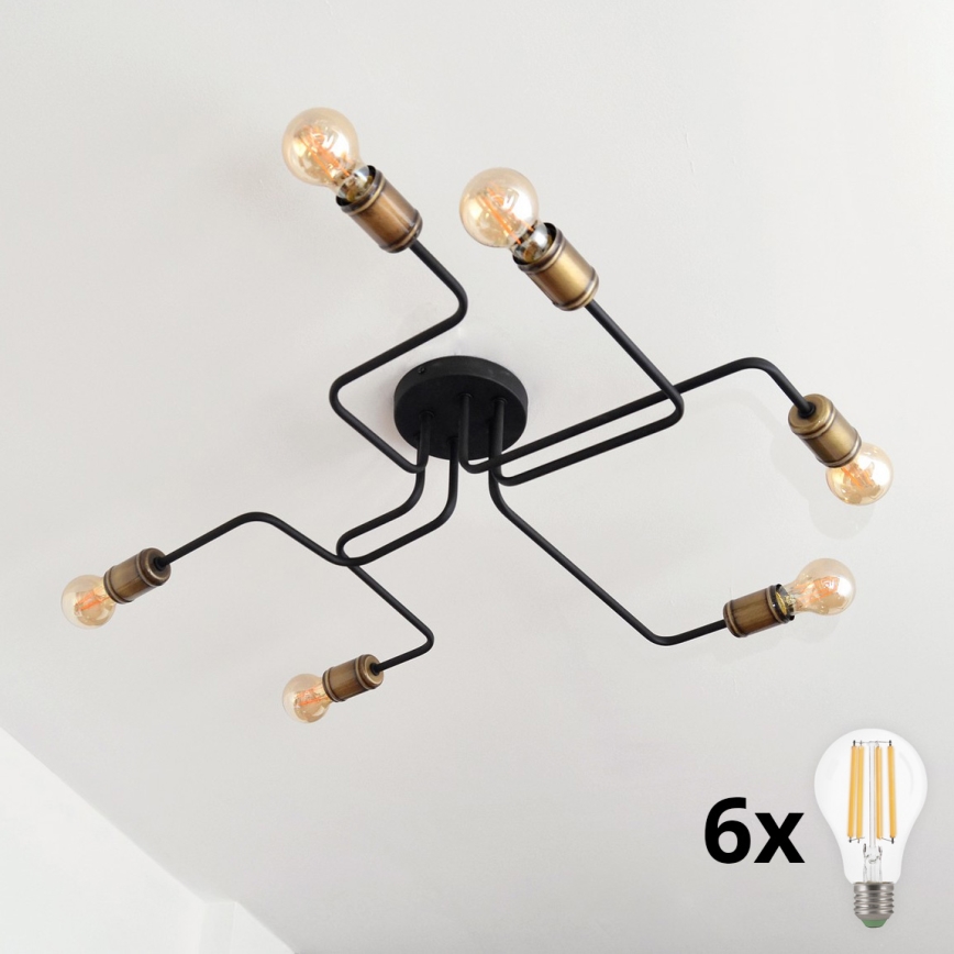 Пристельова LED люстра TUBE 6xE27/15W/230V
