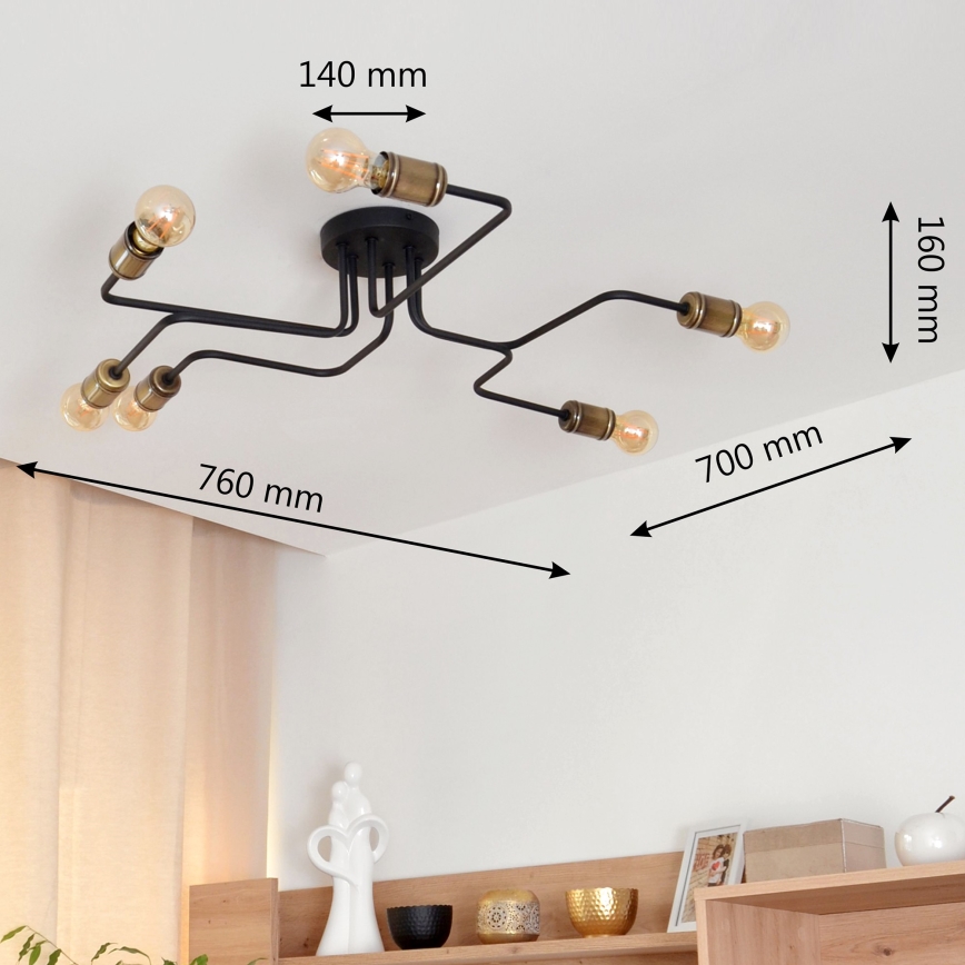 Пристельова LED люстра TUBE 6xE27/15W/230V