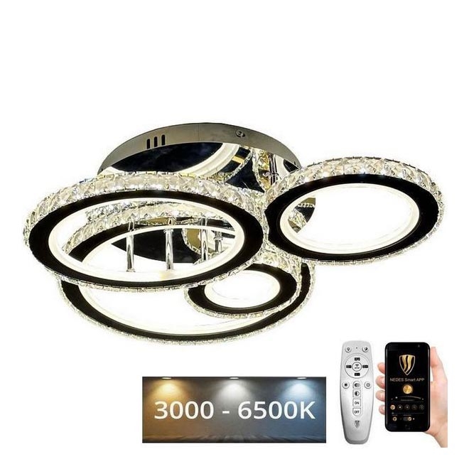 Пристельова LED люстра з регулюванням яскравості LED/120W/230V 3000-6500K + пульт дистанційного керування