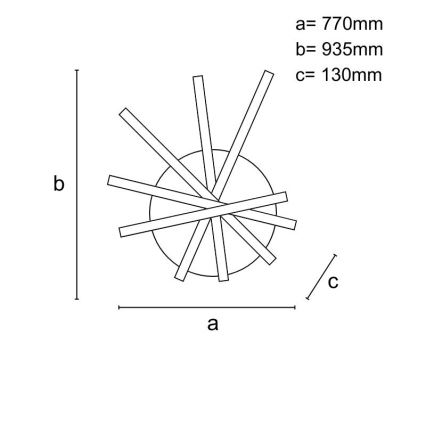 Пристельова LED люстра з регулюванням яскравості LED/120W/230V 3000-6500K + пульт дистанційного керування