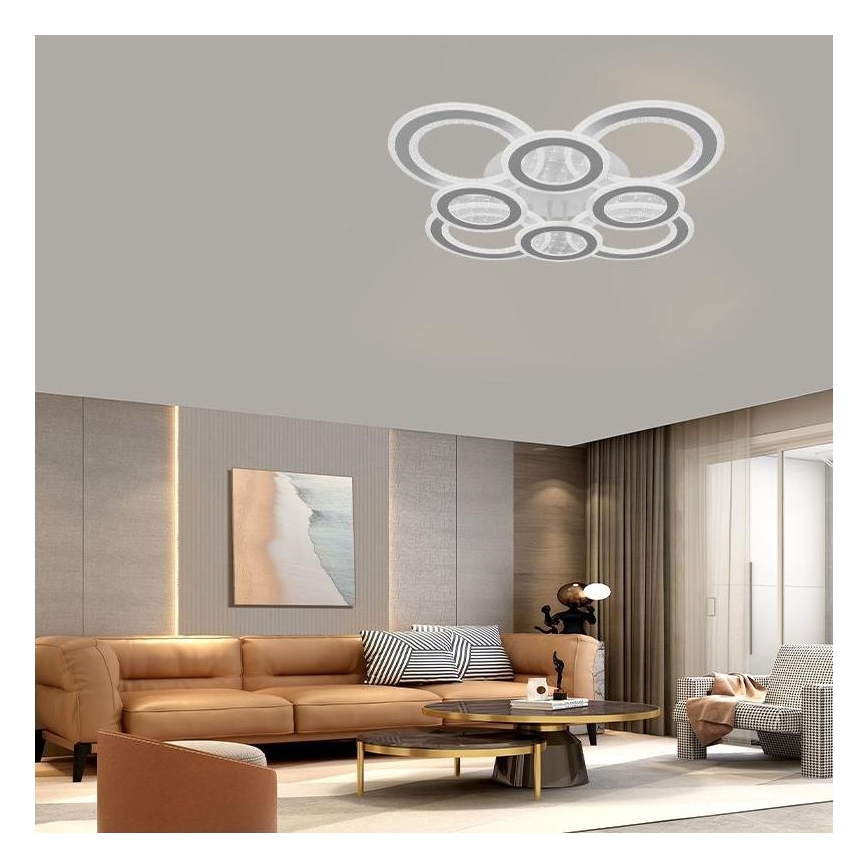 Пристельова LED люстра з регулюванням яскравості LED/200W/230V 3000-6500K + пульт дистанційного керування