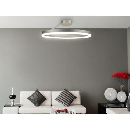 Пристельова LED люстра з регулюванням яскравості LED/40W/230V 3000-6500K матовий хром + пульт дистанційного керування