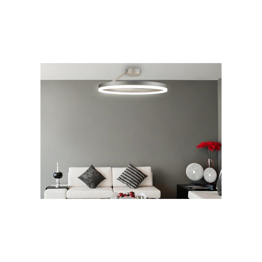 Пристельова LED люстра з регулюванням яскравості LED/40W/230V 3000-6500K матовий хром + пульт дистанційного керування