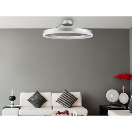 Пристельова LED люстра з регулюванням яскравості LED/40W/230V 3000-6500K матовий хром + пульт дистанційного керування