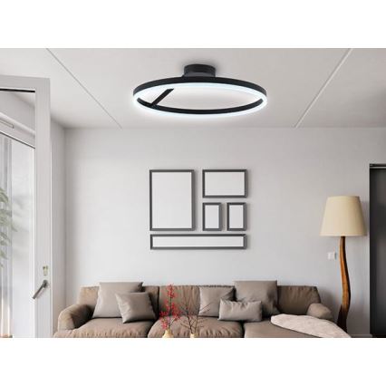 Пристельова LED люстра з регулюванням яскравості LED/40W/230V 3000-6500K чорний + пульт дистанційного керування