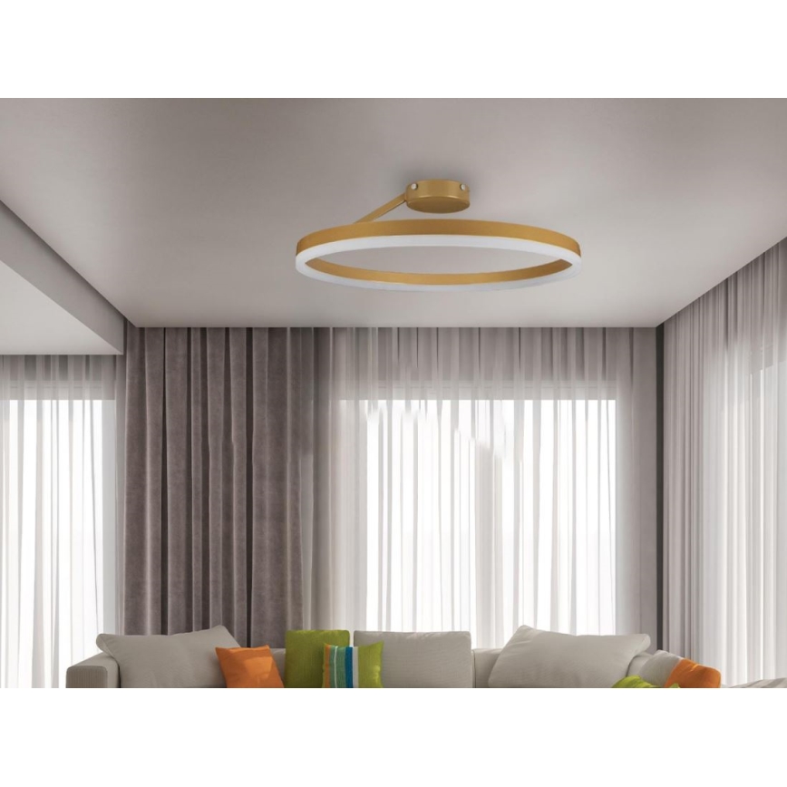 Пристельова LED люстра з регулюванням яскравості LED/40W/230V 3000-6500K золотий + пульт дистанційного керування
