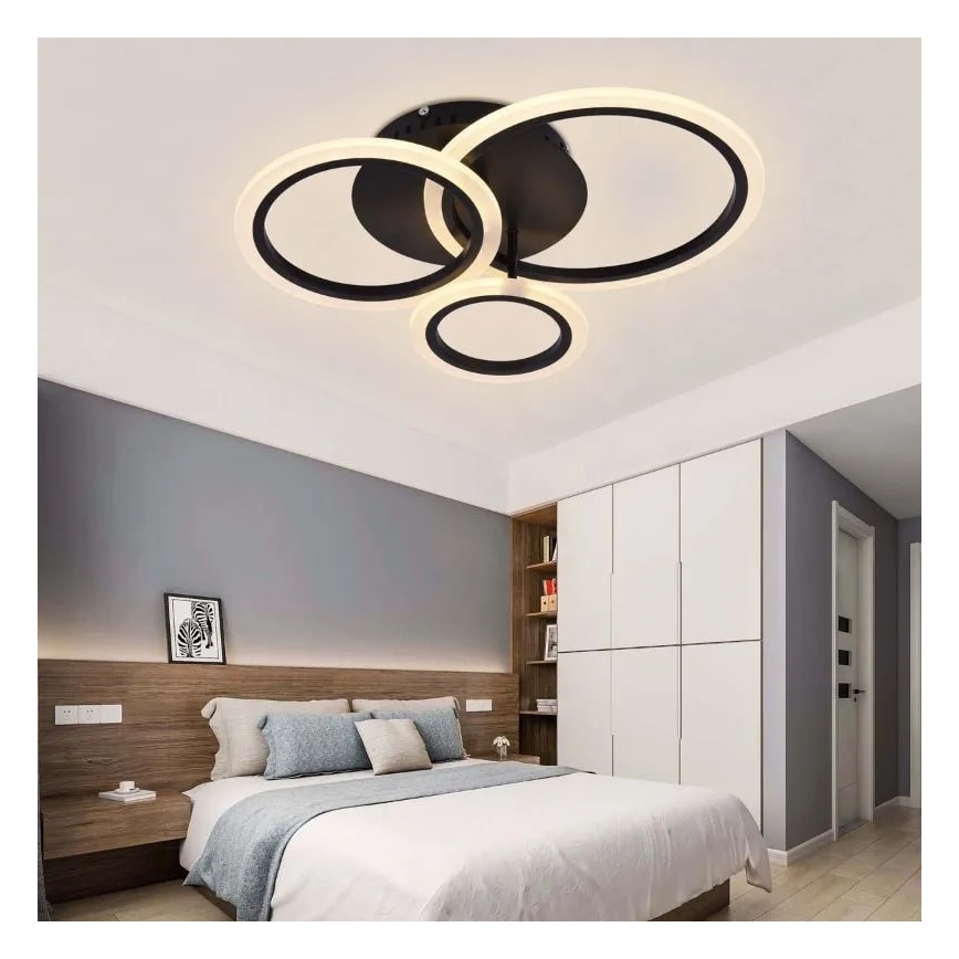 Пристельова LED люстра з регулюванням яскравості LED/40W/230V 3000-6500K чорний + пульт дистанційного керування