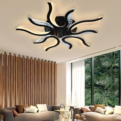 Пристельова LED люстра з регулюванням яскравості LED/65W/230V 3000-6500K чорний + пульт дистанційного керування