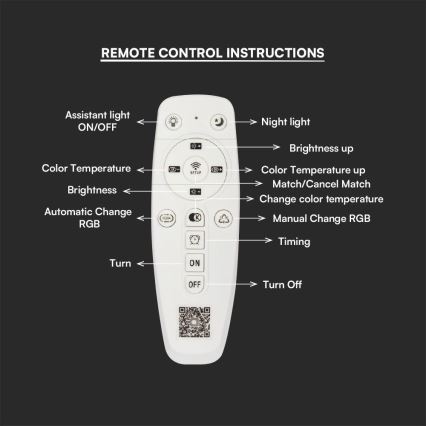 Пристельова LED люстра з регулюванням яскравості LED/70W/230V 3000-6500K + пульт дистанційного керування