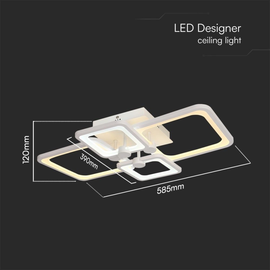 Пристельова LED люстра з регулюванням яскравості LED/70W/230V 3000-6500K + пульт дистанційного керування
