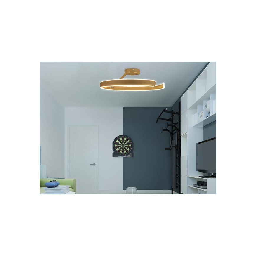 Пристельова LED люстра з регулюванням яскравості LED/72W/230V 3000-6500K золотий + пульт дистанційного керування