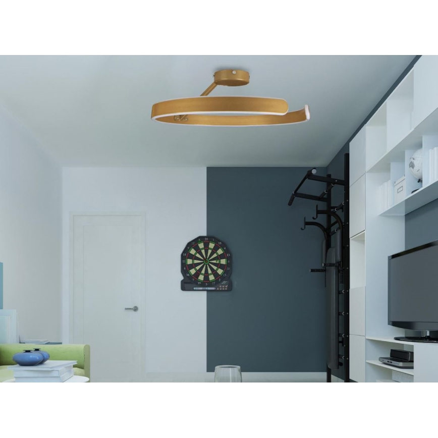 Пристельова LED люстра з регулюванням яскравості LED/72W/230V 3000-6500K золотий + пульт дистанційного керування
