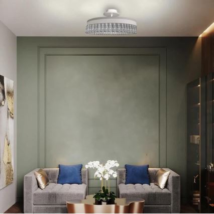 Пристельова LED кришталева люстра з регулюванням яскравості LED/75W/230V 3000-6500K білий + пульт дистанційного керування