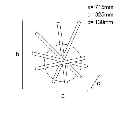Пристельова LED люстра з регулюванням яскравості LED/75W/230V 3000-6500K + пульт дистанційного керування