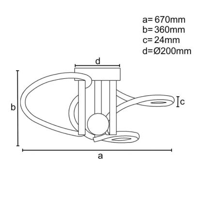 Пристельова LED люстра з регулюванням яскравості LED/80W/230V 3000-6500K + пульт дистанційного керування