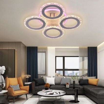 Пристельова LED RGB люстра з регулюванням яскравості LED/55W/230V 3000-6500K + дистанційне керування