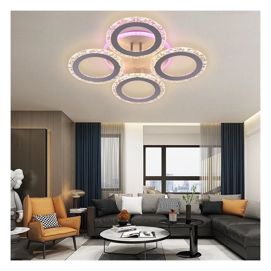 Пристельова LED RGB люстра з регулюванням яскравості LED/55W/230V 3000-6500K + дистанційне керування