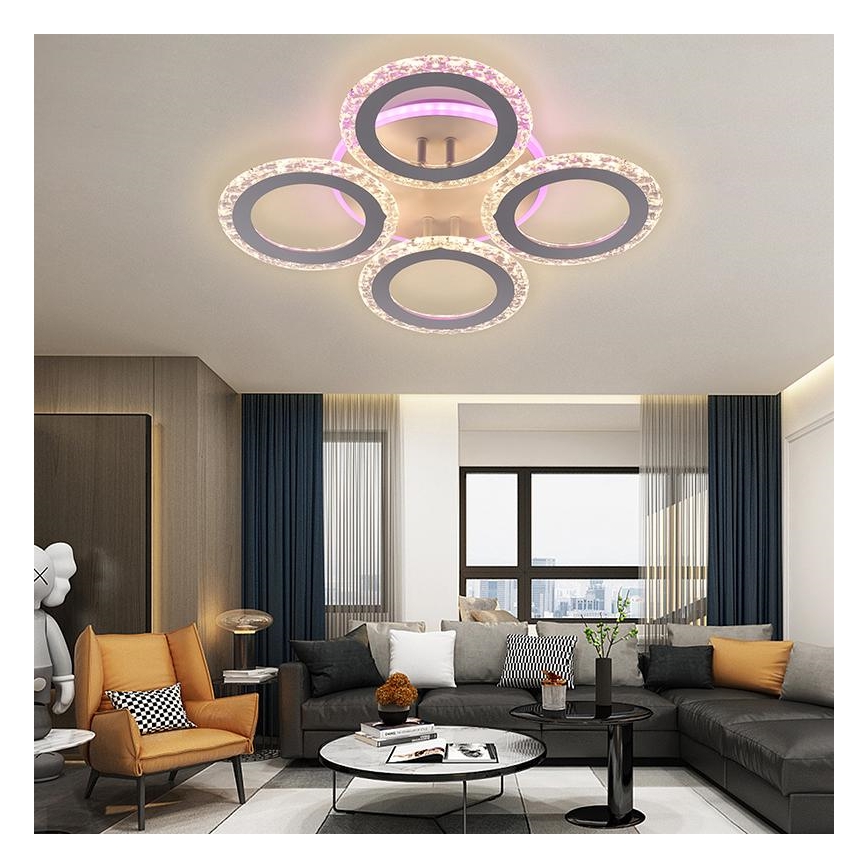 Пристельова LED RGB люстра з регулюванням яскравості LED/55W/230V 3000-6500K + пульт дистанційного керування