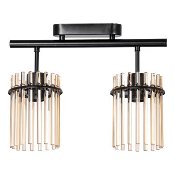 Пристельова люстра 2xE27/60W/230V чорний/бежевий