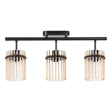 Пристельова люстра 3xE27/60W/230V чорний/бежевий