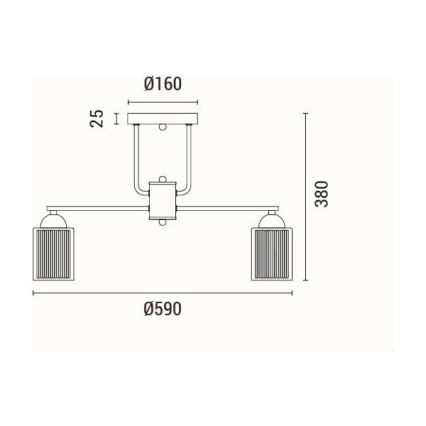 Пристельова люстра 3xE27/60W/230V