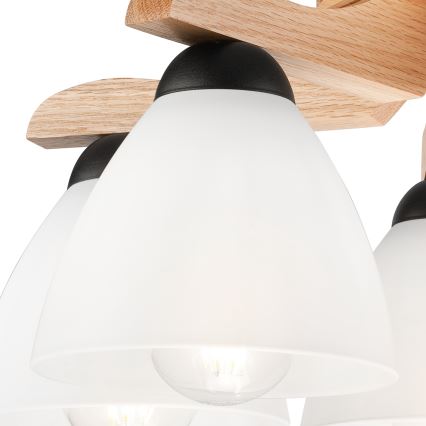 Пристельова люстра ADRIANO 5xE27/60W/230V дуб