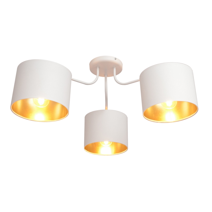 Пристельова люстра ALBA 3xE27/15W/230V білий/золотий