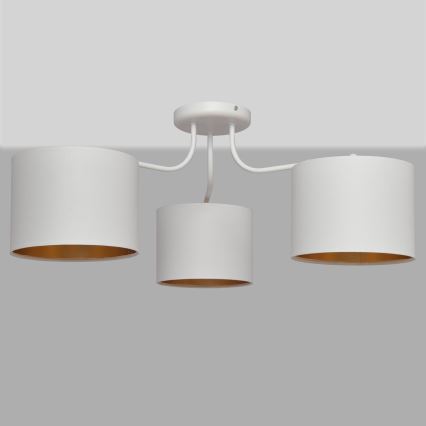 Пристельова люстра ALBA 3xE27/15W/230V білий/золотий