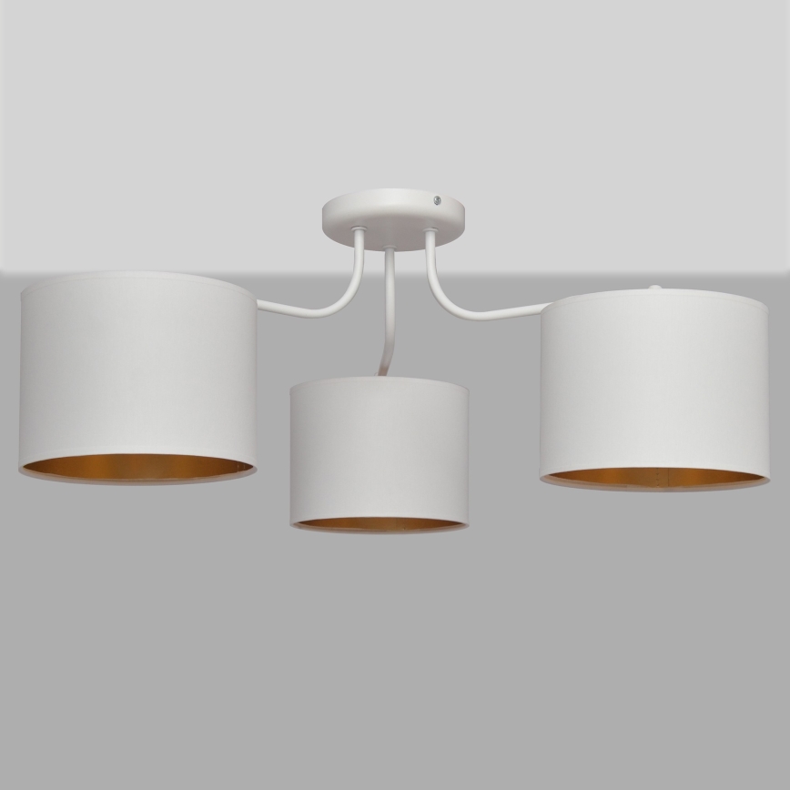 Пристельова люстра ALBA 3xE27/15W/230V білий/золотий