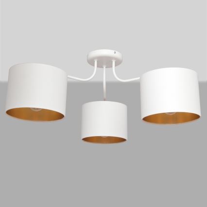 Пристельова люстра ALBA 3xE27/15W/230V білий/золотий